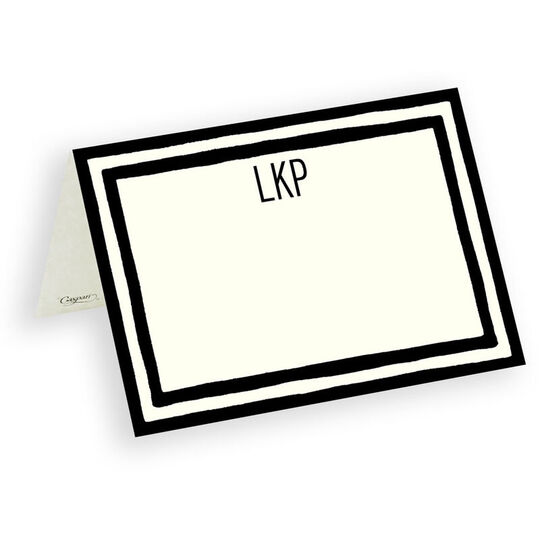 Black Striped Border Personalized Place Cards